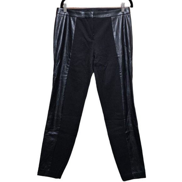 Tory Burch Black Trousers leggings‎ with Faux Leather size Medium - Picture 1 of 10